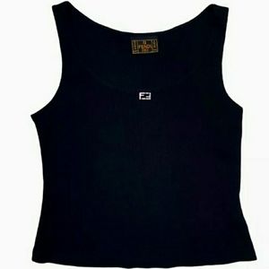 AUTHENTIC VINTAGE SILVER HARDWARE FF LOGO TANK TOP